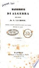 Elementi di algebra del signor S. F. Lacroix