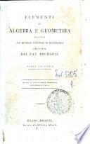 Elementi di algebra e geometria ricavati dai migliori scrittori di matematica per opera del cav. Brunacci