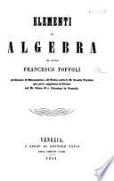 Elementi di Algebra, etc