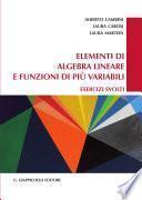 Elementi di algebra lineare e funzioni di più variabili