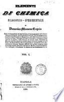 Elementi di chimica filosofico-sperimentale di Domenico Mamone Capria
