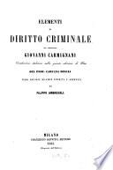 Elementi di diritto criminale
