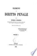 Elementi di diritto penale per Enrico Pessina
