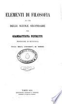 Elementi di filosofia ad uso delle scuole secondarie