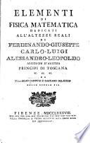 Elementi di fisica matematica ...