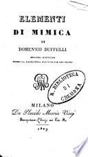 Elementi di mimica di Domenico Buffelli secondo scrittore presso la ragioneria provinciale del Friuli
