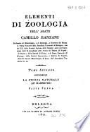 *Elementi di zoologia di Camillo Ranzani primicerio della Metropolitana di Bologna, professore di mineralogia, e di zoologia ...