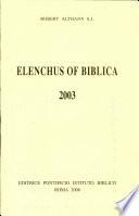 Elenchus of Biblical Bibliography