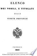 Elenco dei nobili, e titolati delle venete provincie