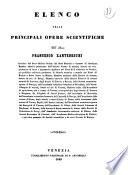 Elenco delle principali opere scientifiche dell' Abate Francesco Zantedeschi