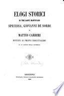 Elogi storici di tre Santi mantovani: Speciosa, Giovanni de Sordi e Matteo Carreri