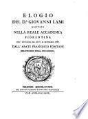 Elogio del Dr. Giovanni Lami