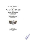 Elogio funebre del conte Paolo Tosi