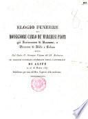 Elogio funebre di monsignore Carlo de' marchesi Puoti già arcivescovo di Rossano, e vescovo di Alife e Telese detto ne' solenni funerali celebrati nella cattedrale di Alife il dì 16 marso 1847 dal padre d. Giuseppe Vajano del SS. Redentore