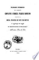 Elogio storico del sacerdote Giovanni Andrea Parisi romano