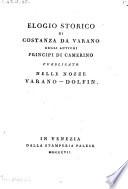 Elogio storico di Costanza da Varano degli antichi principi di Camerino