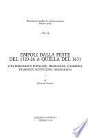 Empoli dalla peste del 1523-26 a quella del 1631