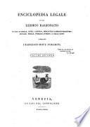 Enciclopedia Legale Ovvero Lessico Ragionato