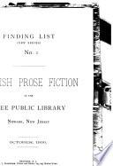 English Prose Fiction in the Free Public Library, Newark