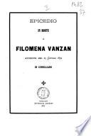 Epicedio in morte di Filomena Vanzan avvenuta nel 25 giugno 1872 in Conegliano