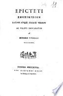 Epicteti Enchiridion Latine atque Italice versum ac veluti enucleatum a Michaele Pavanello Vicetino
