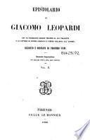 Epistolario di Giacomo Leopardi
