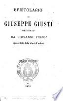 Epistolario di Giuseppe Giusti ordinato da Giovanni Frassi