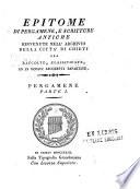 Epitome di pergamene, e scritture antiche rinvenute nell'archivio della citta' di Chieti, ora raccolte, classificate, ed in dodici sacchetti ripartite