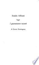 Eraldo Affinati legge I quarantanove racconti di Hernest Hemingway
