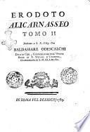 Erodoto Alicarnasseo tomo 1. [-2]. dedicato a s.e. il signor don Baldassare Odescalchi ..