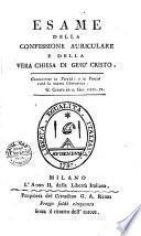 Esame della confessione auriculare e della vera Chiesa di Gesù Cristo
