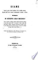 Esame sopra la più recente opinione che la rabbia canina dipenda dall'estro venereo violentemente eccitato e deluso memoria di Giuseppe Carlo Brugnolo