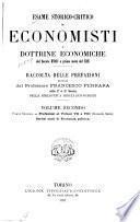 Esame storico-critico di economisti e dottrine economiche del secolo 18. e prima metà del 19