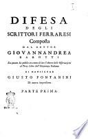 Esami di varj autori sopra il libro intitolato L'eloquenza italiana di monsignor Giusto Fontanini arcivescovo d'Ancira
