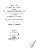 Esemplare della Divina Comedia donato da Papa (Benedetto 14.) Lambertini ... alla Studio di Bologna edito secondo la sua ortografia