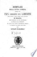Esemplare della Divina Comedia donato da Papa (Benedetto XIV) Lambertini con tutti i suoi libri allo studio di Bologna
