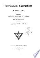 Esercitazioni matematiche pubblicazione del Circolo matematico di Catania ad uso degli studenti universitari