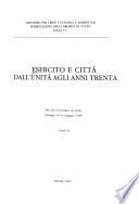 Esercito e città dall'Unità agli anni trenta