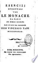 Esercizi spirituali per le monache da farsi in dieci giorni