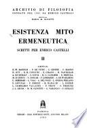 Esistenza, mito, ermeneutica: Ermeneutica e demitizzazione. Storia della filosofia. Filosofia della religione