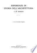 Esperienze di storia dell'architettura e di restauro