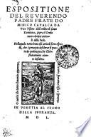ESPOSITIONE DEL REVERENDO PADRE FRATE DOMINICO CAVALCA DA Vico Pisano dell'ordine di santo Dominico, sopra il Credo ouero dodeci articoli della Fede