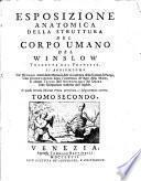 Esposizione anatomica della struttura del corpo umano del Winslow tradotta dal francese. Si aggiungono gli Opuscoli tratti dalle Memorie dell'Accademia delle scienze di Parigi, una Dissertazione sopra l'incertezza de' segni d