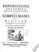 Esposizione anatomica della struttura del corpo umano del Winslow tradotta dal franzese con più diligenza in questa seconda edizione. Tomo primo [-sesto]