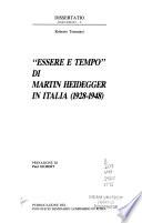 Essere e tempo di Martin Heidegger in Italia (1928-1948)