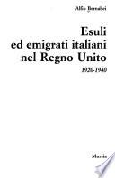 Esuli ed emigrati italiani nel Regno Unito, 1920-1940