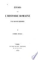Études sur l'histoire romaine