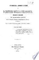 Evidenza amore c tede, o I criterj della filosofia