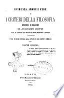 Evidenza amore e fede o, I criterj della filosofia discorsi e dialoghi Augusto Conti