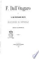 F. Dall'Ongaro e il suo epistolario scelto ricordi e spogli di Angelo De Gubernatis